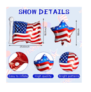 Wettarn 36 Pcs 4th of July Balloons Includes 6 Pcs American Flag Balloon and 30 Pcs