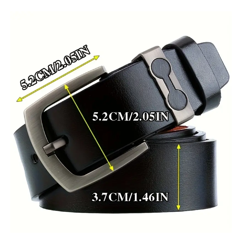 Wide Retro Men's PU Leather Belt, Alloy Pin Buckle Handmade Denim Pant Belt , Ideal choice for Gifts