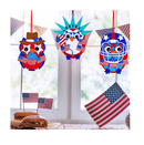 Winlyn 24 Sets Patriotic Craft Kits 4th of July Crafts DIY Owl Ornaments Decorations Art Sets Foam Owl with Red White Blue USA Flag Patriotic Star Stickers for Kids Party Favors Classroom Activities