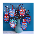 Winlyn 24 Sets Patriotic Craft Kits 4th of July Crafts DIY Owl Ornaments Decorations Art Sets Foam Owl with Red White Blue USA Flag Patriotic Star Stickers for Kids Party Favors Classroom Activities