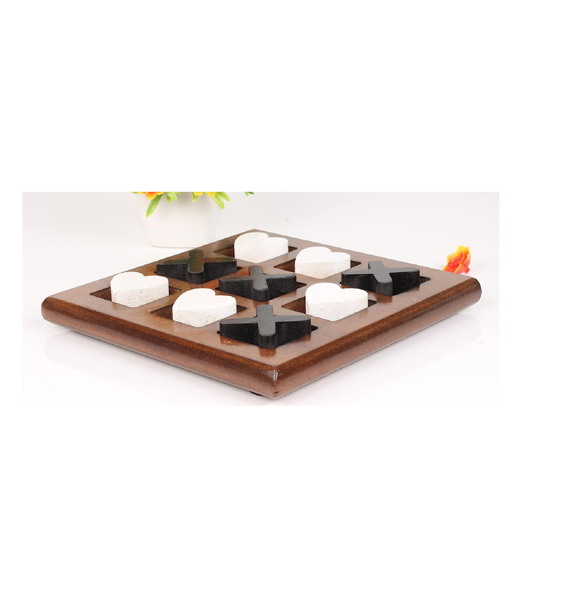 Glintoper Tic Tac Toe & 4 in a Row Tables Game Set, Classic Board Line Up 4  Game for Living Room Rustic Table Decor and Use as Game Top Wood Guest