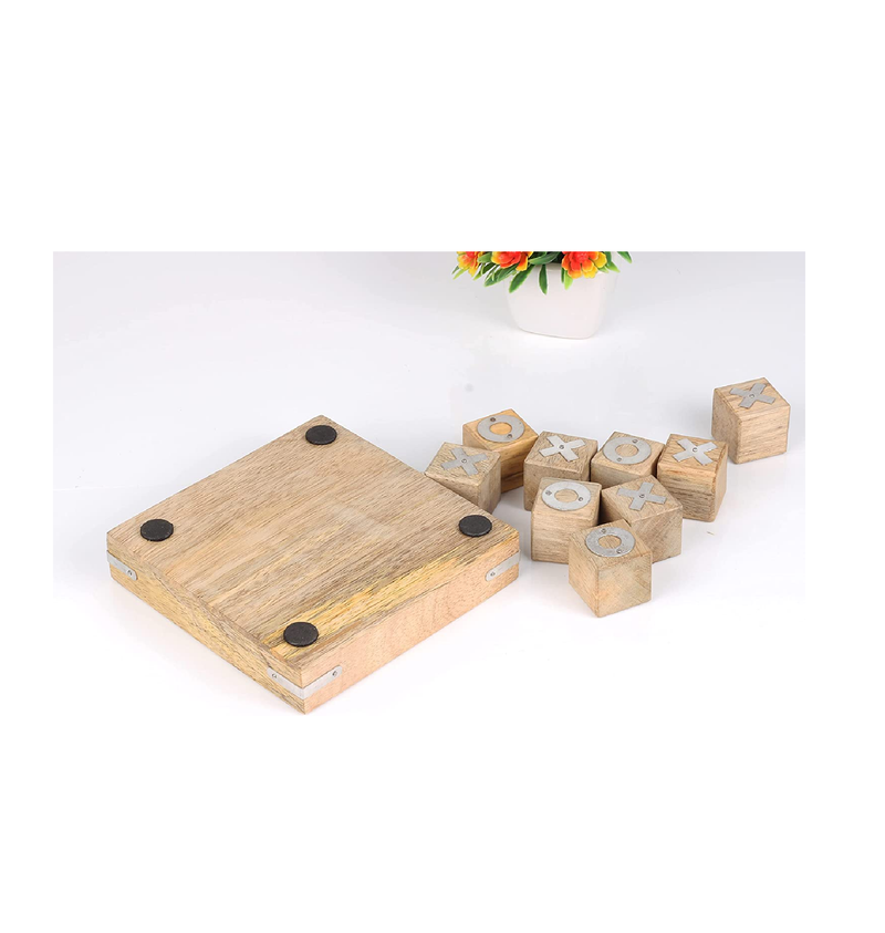 Wooden Classic Tic Tac Toe Game for Friends and Family Board Games 3D Travel of Living Room Decor and Coffee Top Table Games Decor Family