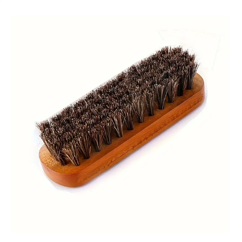 Wooden Horse Hair Shoes Boot Brush For Shoe Cleaning & Polishing