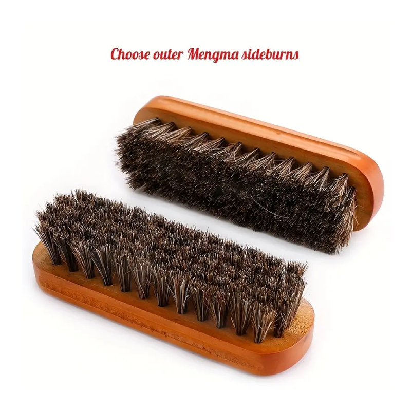 Wooden Horse Hair Shoes Boot Brush For Shoe Cleaning & Polishing