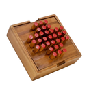Wooden Solitaire Game Board Wooden Peg Solitaire Games for Adults & Kids  Single Player 1 Person Built-in Storage Box
