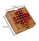Wooden Solitaire Game Board Wooden Peg Solitaire Games for Adults & Kids  Single Player 1 Person Built-in Storage Box