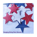4th of July Decorations Star Streamers Banners 6.56Ft 18 Red white and Blue Stars Banner Patriotic Strar Banner for Independence Day Memorial Day Veterans Day Party Decoration 4 Pack