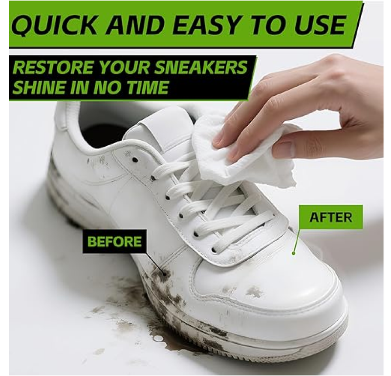 X-SMILE Shoe Cleaner Wipes Sneaker Quick Wipes Disposable Travel Portable Removes Dirt, Stains
