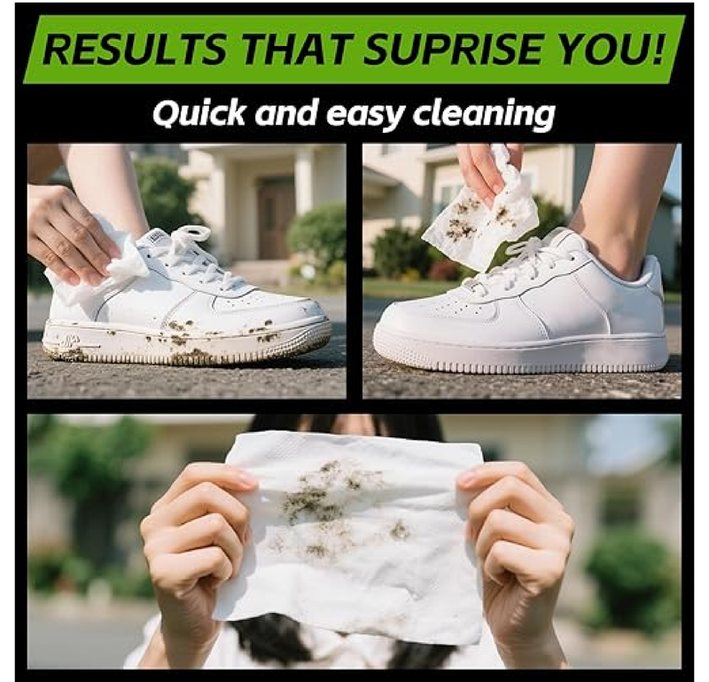 X-SMILE Shoe Cleaner Wipes Sneaker Quick Wipes Disposable Travel Portable Removes Dirt, Stains