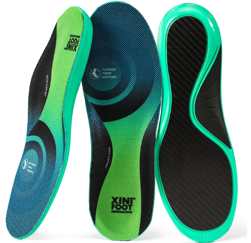XINIFOOT Carbon Fiber Insole Performance Insoles Shock Absorbing Sport Shoe Insoles for Running, Basketball,