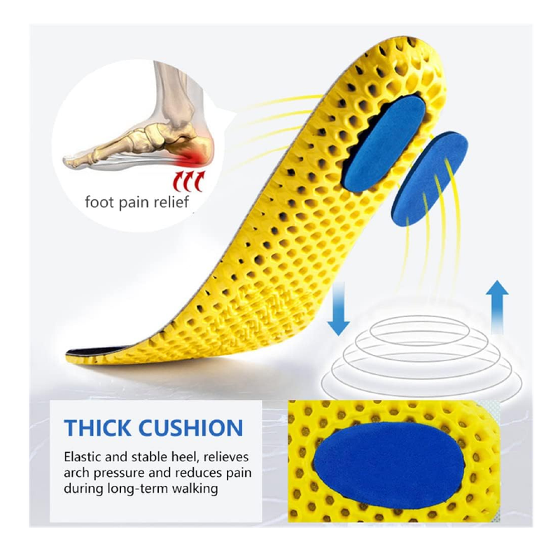 XINIFOOT|3 Pairs Elastic Shock Absorbing Shoe Insoles Breathable Honeycomb Sneaker Inserts Sports Shoe Insole Replacement Insoles for Women