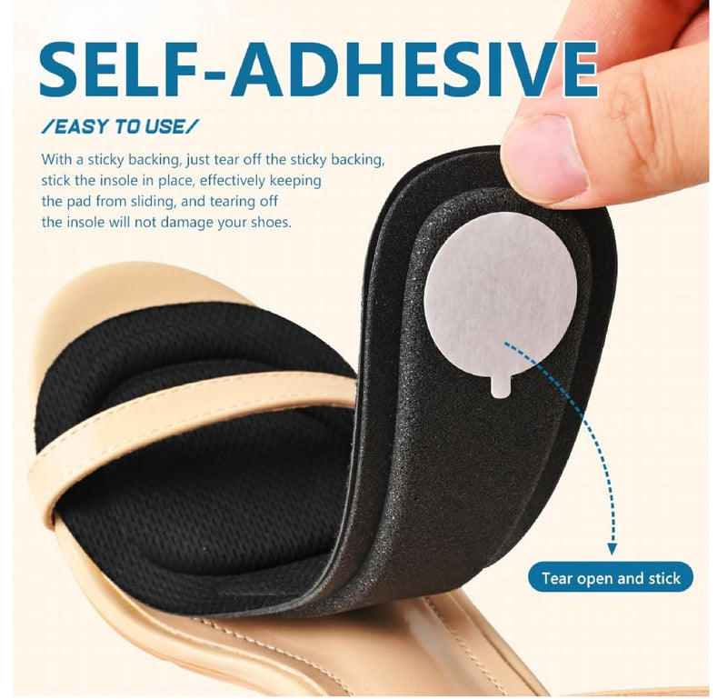 XINIFOOT 4 Pairs High Heel Inserts Women, 3/4 Length Women Thin Shoe Insoles for High Heels,