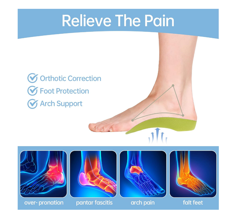 Arch Support Inserts Women Insoles - Orthotics Shoe for Plantar Fasciitis,