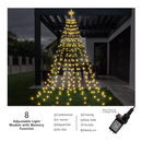 XUNXMAS Christmas Decoration String Lights Outdoor Indoor, 320 LED Drop Fairy Tree Lights Christmas Tree Decorations with 8 Models & Memory Function (Warm White)