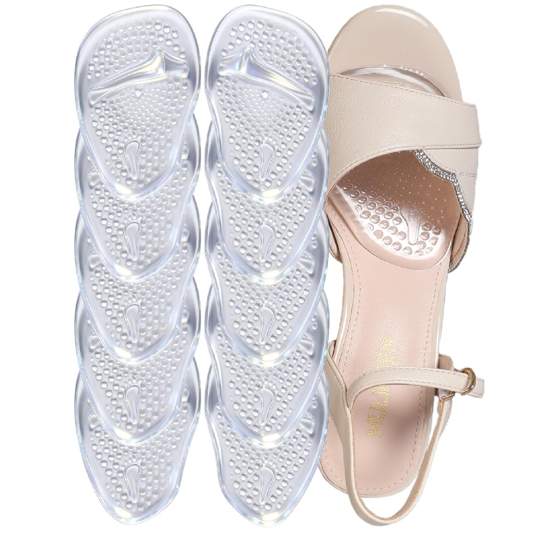 Metatarsal Pads for Women - Clear Gel Ball of Foot Cushions for High Heels | All-Day Pain Relief & Non-Slip Comfort