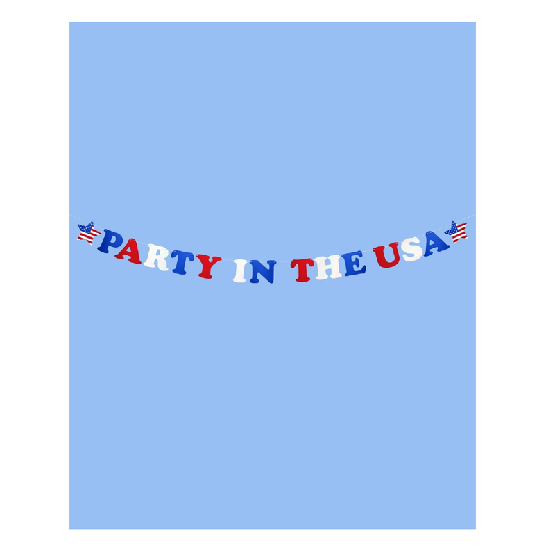 xo Fetti Party In The USA Fourth of July Foil Banner  Red White + Blue Foil 5 Ft. USA Party Favors American Flag Party Supplies 4th of July Decorations Stars and Stripes Decor