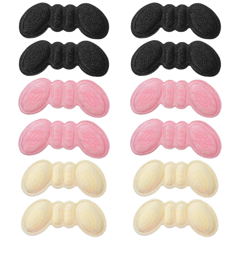 12 Pairs Anti-Slip Heel Cushion Grips Liner Inserts Heel Pads for Shoes Slipping Protectors for Loose Dress Shoe Too Big Boots Men Women