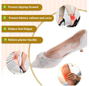 2 Pairs High Heels Inserts 3/4 Gel Cushion Insoles Clear Comfortable Shoe Support Non Skidding Self Adhesive