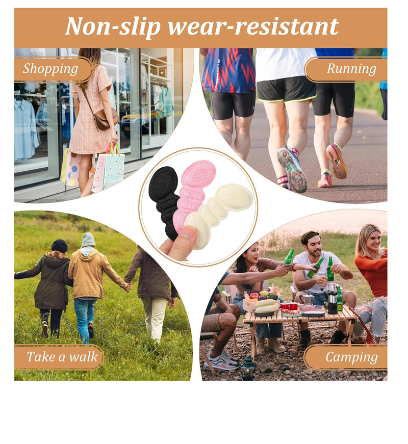 12 Pairs Anti-Slip Heel Cushion Grips Liner Inserts Heel Pads for Shoes Slipping Protectors for Loose Dress Shoe Too Big Boots Men Women