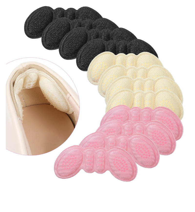 12 Pairs Anti-Slip Heel Cushion Grips Liner Inserts Heel Pads for Shoes Slipping Protectors for Loose Dress Shoe Too Big Boots Men Women