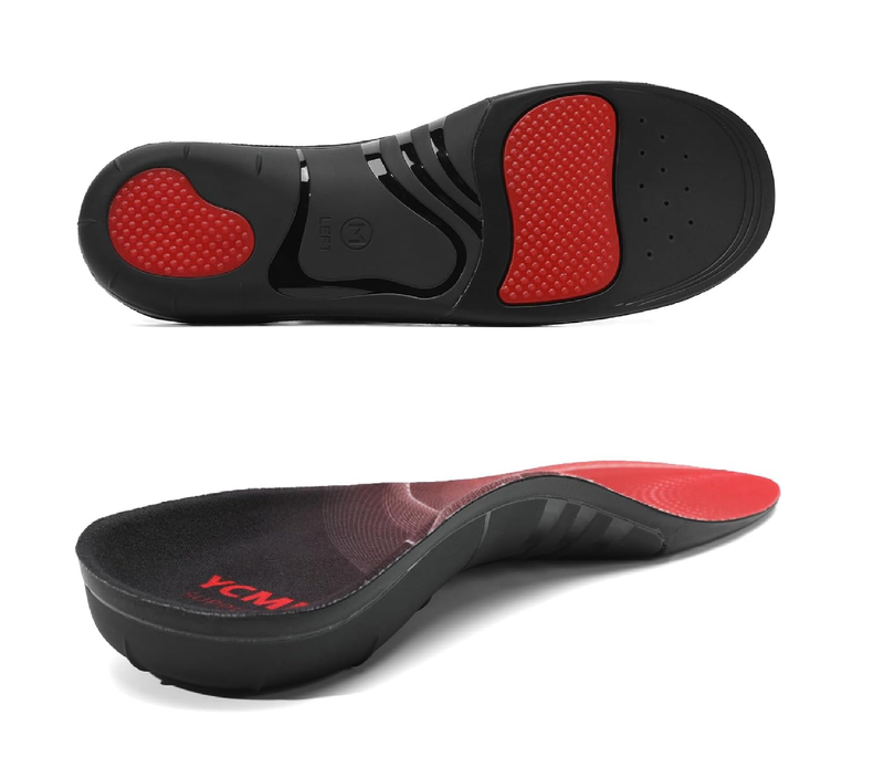 YCMM Heavy-Duty Orthotic Insoles for Plantar Fasciitis Relief 220+ lbs 1.4-Inch High Arch Support Flat Feet Work Boot Shoe