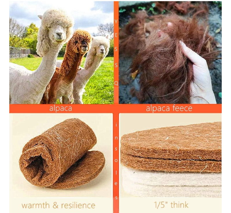 Soft Alpaca Wool Felt Winter Warm Shoe Boot Insoles