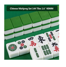 YINIUREN Chinese Mahjong Game Set 1.6 Large 144 Numbered Melamine Tiles English Instruction