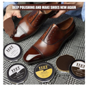YUET 13PC Shoe Polish Care Kit Leather Boot Shine Set w/Travel Case, Brush, Cloth, Shoehorn, Brown Black Neutral Polish