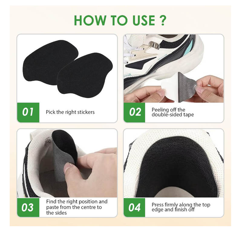 16 Pairs Shoe Heel Repair Patches, Quick Self-Adhesive Inside Sneaker Holes Patches,