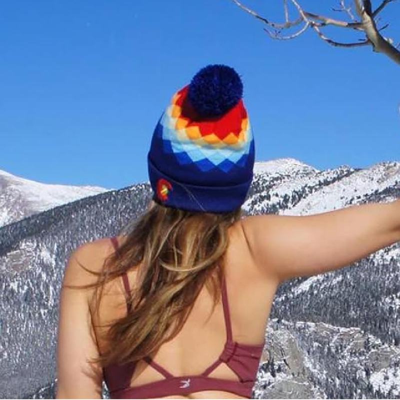 YoColorado Argyle Colorado Pom Pom Beanie | Mountain Winter Hats