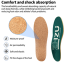 Cork Orthotic Insoles for Plantar Fasciitis – ZHZU Arch Support Shoe Inserts for Flat Feet,