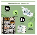 Shoe Odor Deodorizer Inserts - Longer Charcoal Eliminator Smell Inserts for Work Boot, Sneakers,