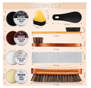 17Pcs Leather Shoe Polish Set Travel Boots Shine Care Kit Horsehair Brushes for Men Him Husband Dad (Style A)
