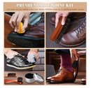 17Pcs Leather Shoe Polish Set Travel Boots Shine Care Kit Horsehair Brushes for Men Him Husband Dad (Style A)