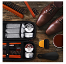 17Pcs Leather Shoe Polish Set Travel Boots Shine Care Kit Horsehair Brushes for Men Him Husband Dad (Style A)