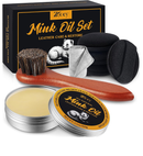 8 Pcs Mink Oil for Leather Shoes Boots 3.5 oz Leather Conditioner and Cleaner with Travel Bag Soften for Boots and Shoes Care