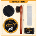 8 Pcs Mink Oil for Leather Shoes Boots 3.5 oz Leather Conditioner and Cleaner with Travel Bag Soften for Boots and Shoes Care