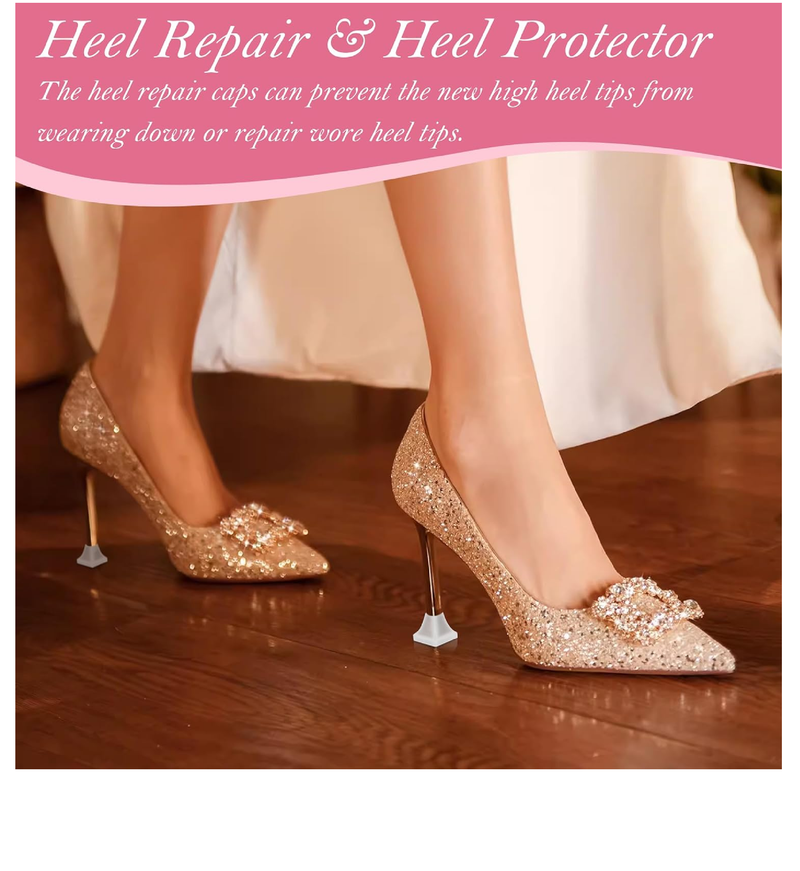 10Pairs High Heel Protectors, 5 Sizes Heel Repair Caps Covers & Heel Stoppers Heel Cover Cups Replacement