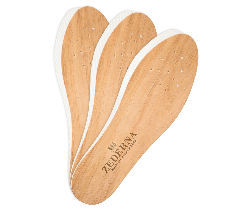 Zederna Cedar Wood Shoe Insoles Men & Women, 3 Pairs,