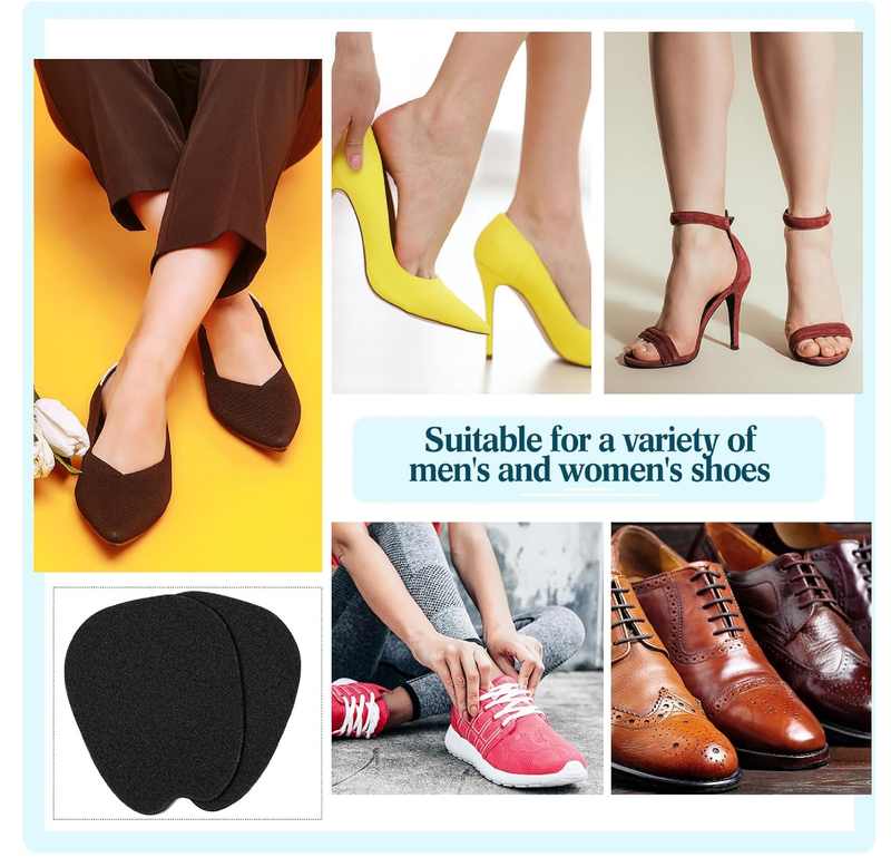 Zhanmai 9 Pairs Large Felt Shoe Tongue Pads Adhesive Tongue Pads for Shoes Non Slip Cushion Inserts