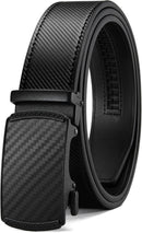 CHAOREN Men's Leather Ratchet Belt | Anodized Carbon Fiber / Black | 35mm — 1