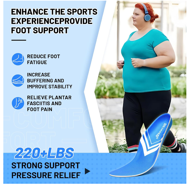 Arch Support Orthotics Insole Plantar Fasciitis Relief Flat Feet para Heel Pain overpronation Inserts