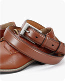CHAOREN Mens Leather Gift Belt | Basic Brown | 1 1/8" — 3