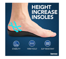 Heel Lift (1 Inch) Height Increase Insoles for Men, Half Shoe Lift Insert, Comfortable Instant Height Boost