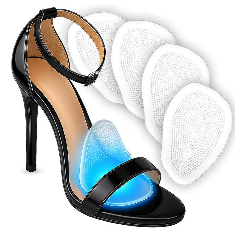 Metatarsal Pads for Women (4 Pads) Ball of Foot Cushions for Women, High Heel Cushion Foot Pads for Pain Relief