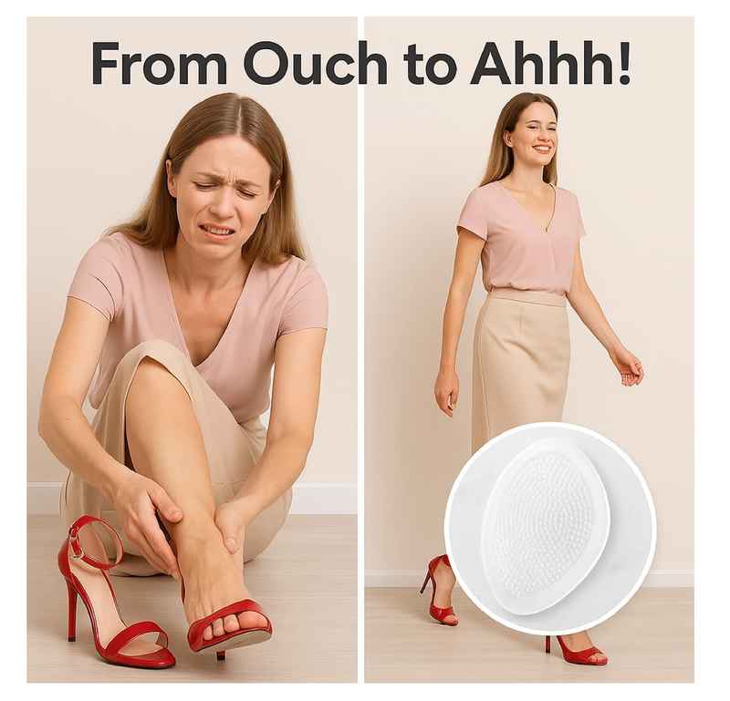 Metatarsal Pads for Women (4 Pads) Ball of Foot Cushions for Women, High Heel Cushion Foot Pads for Pain Relief