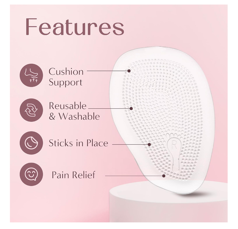 Metatarsal Pads for Women (4 Pads) Ball of Foot Cushions for Women, High Heel Cushion Foot Pads for Pain Relief