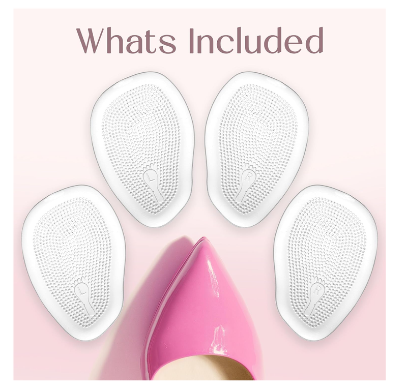 Metatarsal Pads for Women (4 Pads) Ball of Foot Cushions for Women, High Heel Cushion Foot Pads for Pain Relief