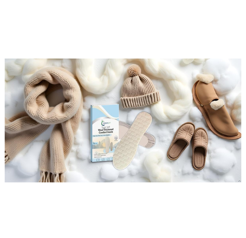 Biotechcare 100% Pure Wool Insoles for Women – Warm Shoe Inserts for Winter, Cut to Size,