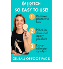 BiotechCare Metatarsal Pads for Women – Soft Gel Ball of Foot Cushions for High Heels